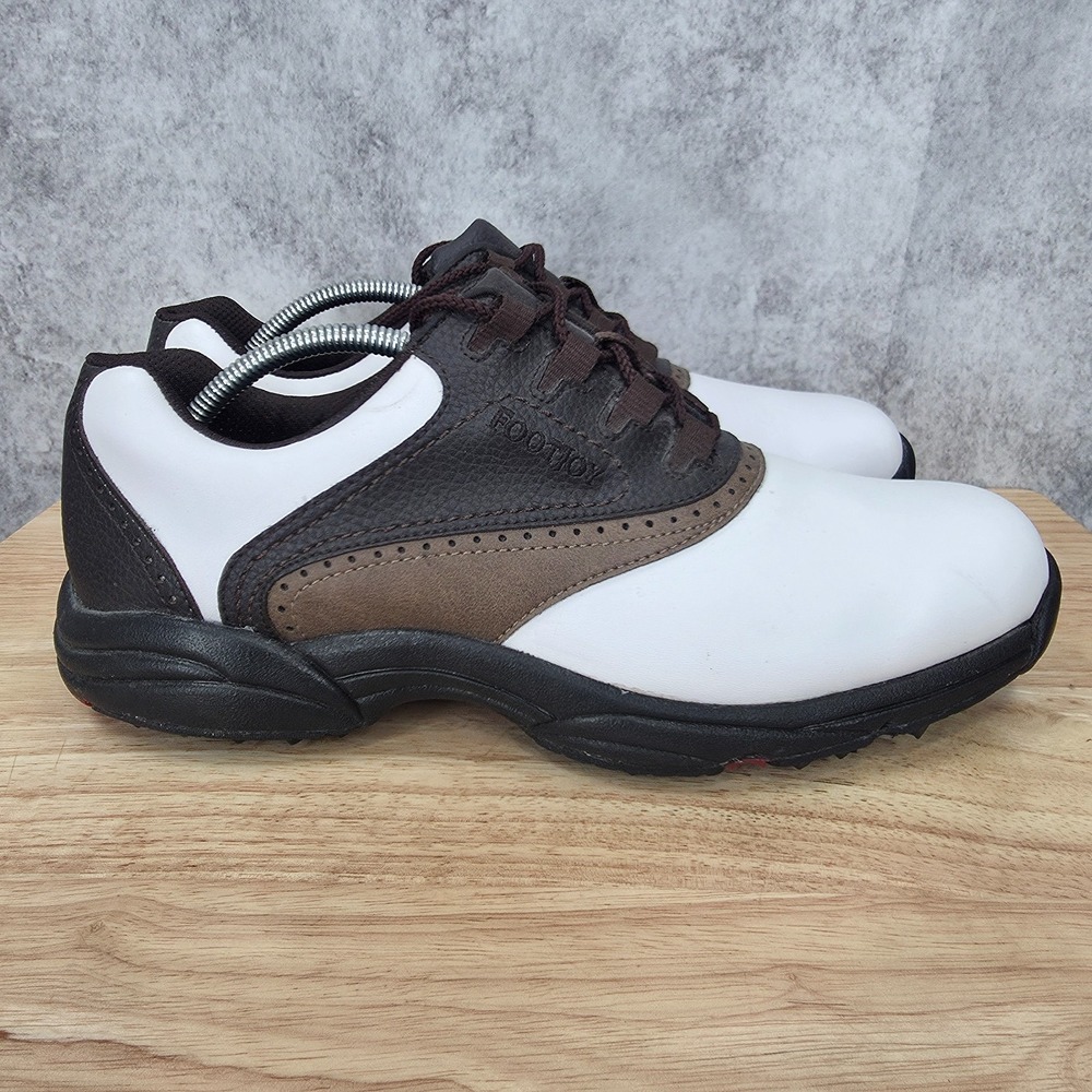 FootJoy GreenJoys Golf Shoes Mens 11 White Synthetic Leather Saddle Oxford 45402